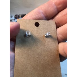 Gary Clark alphabet earrings glass cabochon men Or women’s studs the letter U