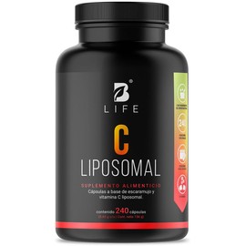 Vitamina C y Escaramujo 240 Cápsulas 650 mg por porción. Adicionado con fosfolípidos. Ingredientes naturales. C Liposomal B Life.