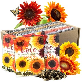Seed Needs, Sunflower Seed Packet Party Favors - Pre-Filled Packs to Hand Out (Great for Weddings, Bridal Showers, Memorials, Fundraisers & Other Events) Heirloom & Untreated (100 Packets)