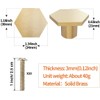 Wuudi 10Pcs Solid Brass Hexagon Knobs with Screw for Cupboard,
