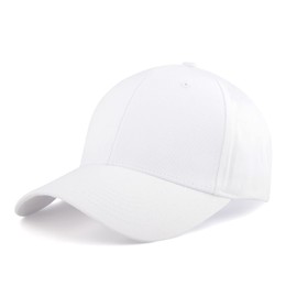 KELOYI Baseball Cap Men Women Cap Adjustable Cotton Outdoor Running Leisure Baseball Cap, 2 White