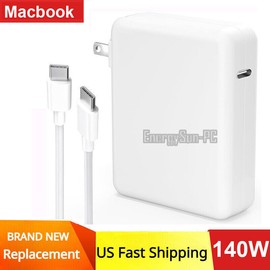 EnergySUN Fast Charger 140W USB C Power Adapter for MacBook Pro 16" 2021 and All Series