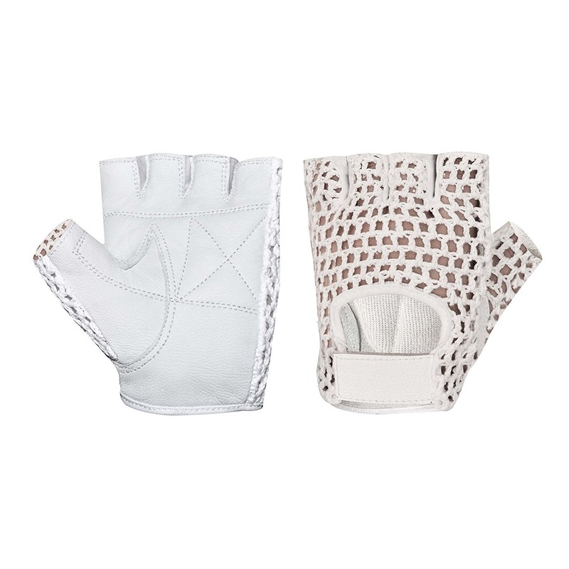 Kango Fitness Leather Padded Crochet Fingerless Weight Lifting Exercise Gym