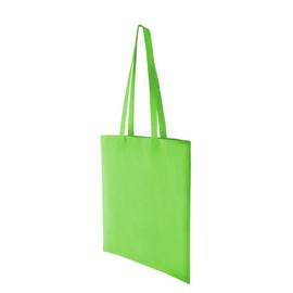 Hyper Mart Cotton 5oz(150gsm) Eco friendly Plain Natural Reusable Shopping Tote Bags Eco Friendly Long Handle Grocery Bag (Light Green, 5 bags)