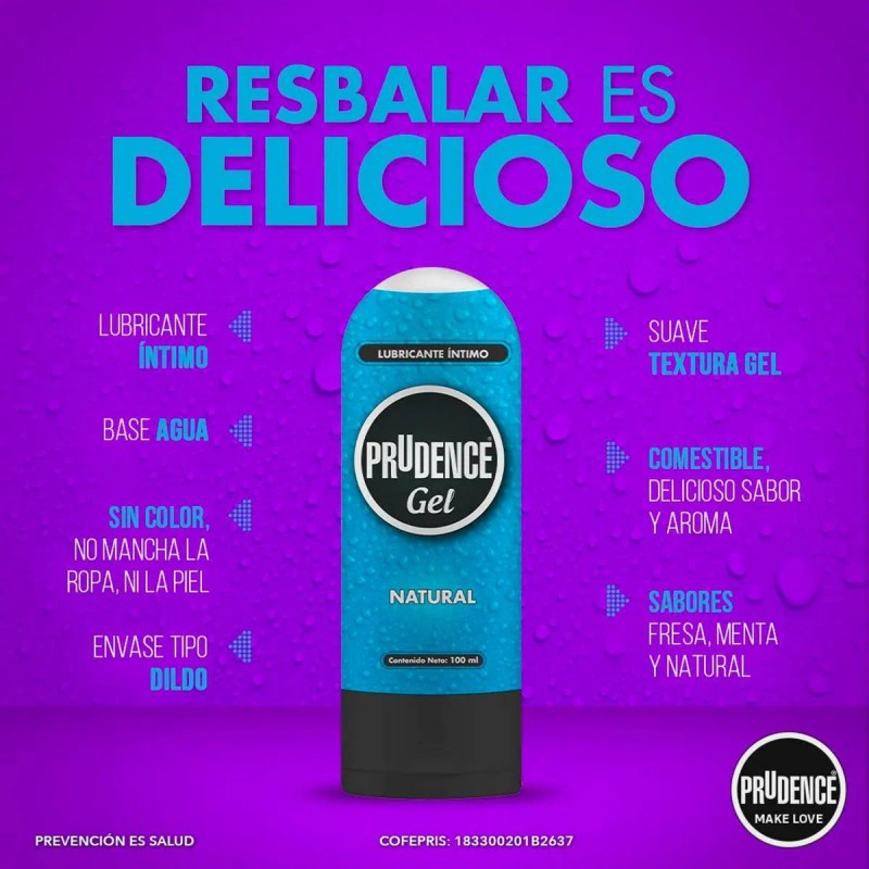 Lubricante Íntimo Prudence Gel Natural 100ml base agua