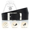 Mens leather belt / Mens belt LINDENMANN, XXL, black, 3934,