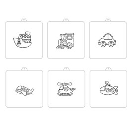 PYO Cookie Stencil Set - Paint Your Own Cookie Templates for Decorating (Transportation)