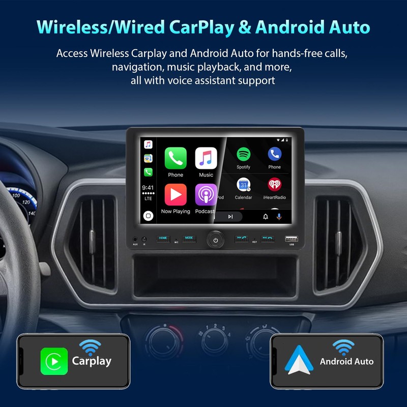 Alondy Single Din Car Radio Touchscreen (7") Compatible with Apple
