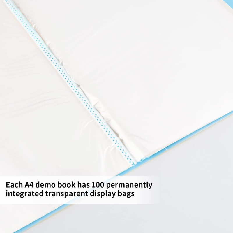 A4 Display Book with Transparent Pockets, 100 Pockets, A4 Presentation