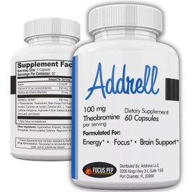 Focus Pep Addrell Energy Stimulant Pills- Natural Study Supplements Alternative