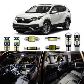 AUTOGINE White LED Interior Lights Kit for Honda CR-V HR-V 2013 2014 2015 2016 2017 2018 2019 2020 2021 Super Bright 6000K Interior LED Light Bulb Package + Install Tool