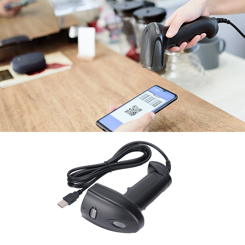 Barcode Scanner Handheld 360° Reading Dustproof Waterproof QR Code USB