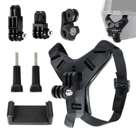 Action Cam Mount Chin, Motorcycle Helmet Mount Chin Mount Universally Compatible with GoPro Hero 13/12/11/10/9/8/7/6/5, for Osmo Action, for Session, for SJCAM, for Motorcycle, Bicycle, Outdoor