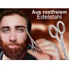 Curved Hair Mustache Scissors Beard Scissors – 9 Cm – Stainless Steel – Straight Cut Top