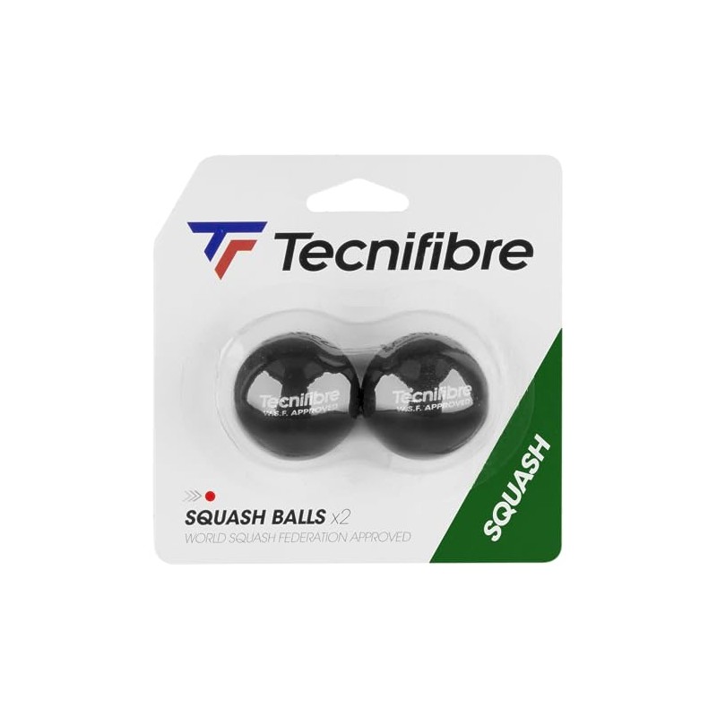 Tecnifibre Single Red Dot Squash Ball (2 Pieces) for Beginners,