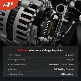 A-Premium Alternator Voltage Regulator Compatible with Honda Civic 2012-2015, HR-V HRV 2016-2018 & Acura ILX 2013-2015, 1.8L 2.0L, 14.5V A-Circuit 14.5 Vset
