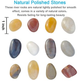 SACKORANGE 2 LB Aquarium Gravel River Rock - Natural Polished Decorative Gravel, Small Decorative Pebbles, Mixed Color Stones,for Aquariums, Landscaping, Vase Fillers (32-Oz)