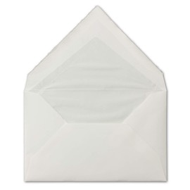 Pack of 100 C6 Vintage Envelopes 11.4 x 16.2 cm White Semi-Matte Lined Letter Envelopes