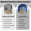 Holintan Stainless Steel Litter Box 4 Pack, 18"x14"x6"Medium Metal Cat