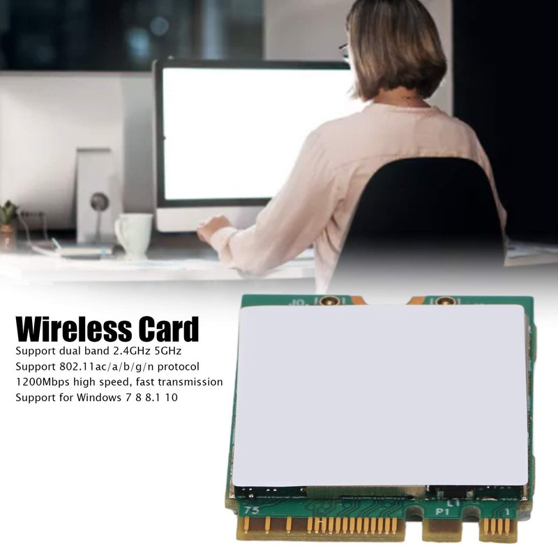 Wireless Card 2.4GHz 5GHz Dual Band 802.11ac/a/b/g/n NGFF M.2 1200Mbps