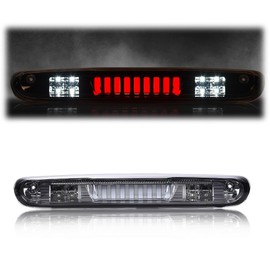 PIT66 LED 3rd Brake Light, Compatible with 2007-2014 Chevy Silverado/2007-2014 GMC Sierra/Compatible with 2009-2010 H-ummer H3T LED Third Brake Light Cargo Chrome Housing Smoky Lens