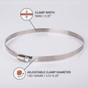 Pack of 2 Stainless Steel Hose Clamp Adjustable Clamps Worm