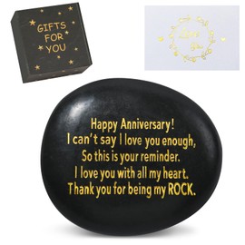 Sundrence Anniversary Wedding Gifts for Him, Her, Couple Gifts, for Couple, Husband, Wife, Boyfriend or Girlfriend, Engraved Natural Rock Gift with Words.
