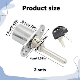 2Pcs Wardobe Locks with Key Zinc Alloy Material, Anticorrosion Antirust Sturdy and Durable Lock for Cabibnet Thick Lock Plate Not Easy to Break Drawer Lock Suitable for Various Cabinets and Drawers