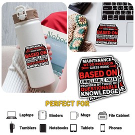 3 Pcs Maintenance Precision Guess Work Sticker – Funny Technician Humor Vinyl Decal Waterproof for Toolbox, Laptop, Helmet, Water Bottle, Journal – Gift for Mechanics and Engineers – 3 Inch
