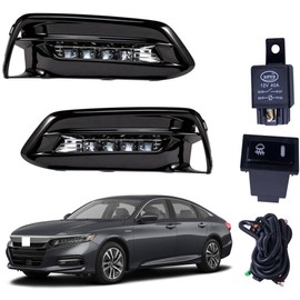 BestParts Pair Of Fog Lights Lamps LH RH Replacement For Honda Accord 2018-2020 with Cover + Switch + Wiring Kit Replaces ‎33950TVAA01 HO2592145 33900TVAA01 HO2593145 HO1038140 HO1039140