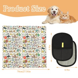 TURAOHU 27.6x27.6 Cat Wrap for Cutting Nails, Cat Grooming Wrap with Pet Hair Removal Glove, Cats Restraint for Nail Clipping Ear Cleaning Teeth Brushing