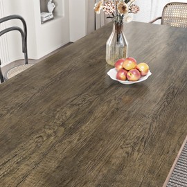 WESTICK Wood Countertop Wallpaper 394" x 15.8" Vintage Brown Wood Contact Paper Removable Kitchen Countertops Peel and Stick Waterproof Wooden Grain Contact Paper for Tables Desk Dressers Cabinets