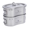 Boundless Voyage Titanium Canteen Mess Kit with Folding Handle Ultralight