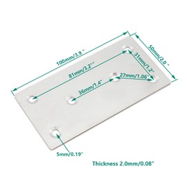 4 PCS Mending Plates Heavy Duty,ULIFESTAR Flat Bracket Stainless Steel Straight Brace Repair Fixing Plates Connector Joining Bracket for Wood Furniture Shelves Cabinets with Mounting Screws