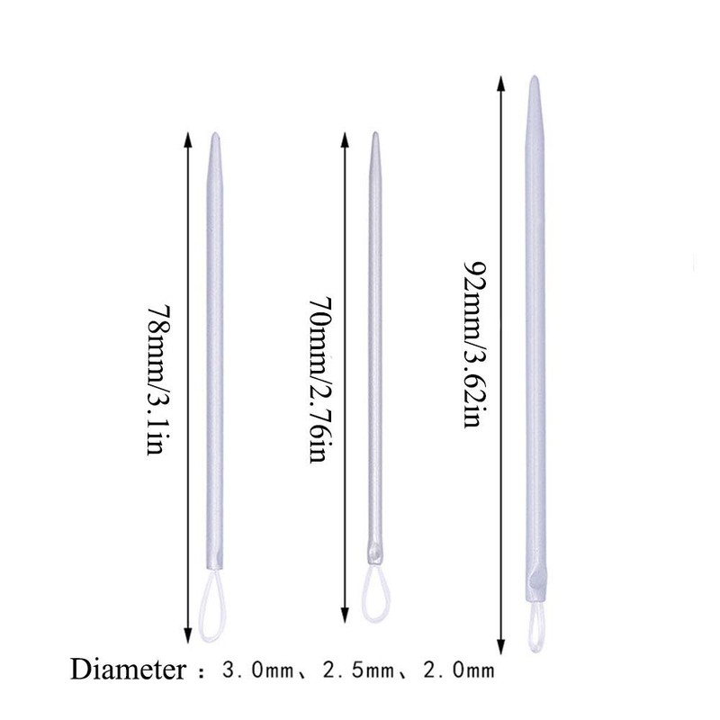 PZRT 3IN1 3 Sizes Big Eye Nylon Wire Knitting Needles
