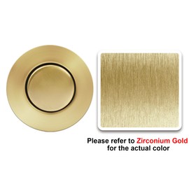 Garbage Disposal Switch, Cordless Air Switch Kit for Food Waste Disposer, Brushed Gold, LONG 2.5" Sink Top Push Button by CLEESINK