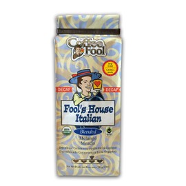 The Coffee Fool Fool's Decaf Organic Fair Trade House Italian, Drip Grind, 10 Ounce