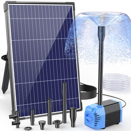 POPOSOAP Solar Water Pump, 12W Solar Fountain Pump 160GPH Flow Adjustable Solar Powered Water Pump with Dry-Run Protection for Fish Pond, Wildlife Garden, Ponds, Waterfall, Hydroponics