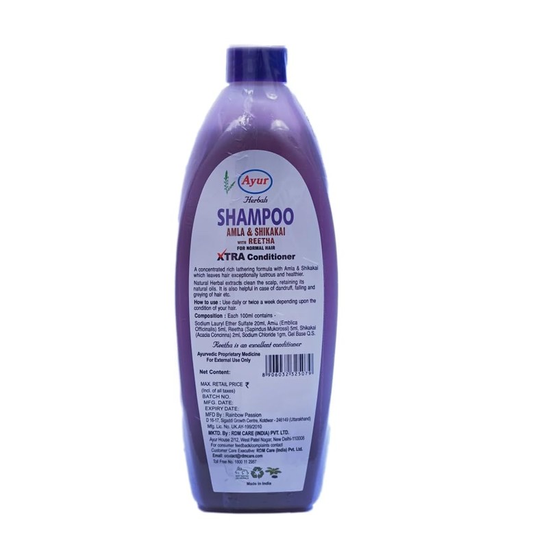 Ayur Herbals Shampoo Amla & Shikakai With Reetha - 100ml/3.38