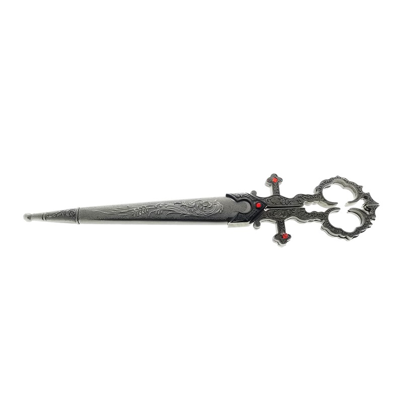 10 1/4" Silver Bodice Renaissance Scissor Dagger for EDC use,