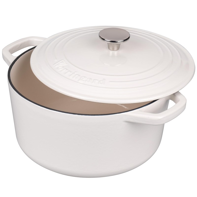 VORRINGARD Enameled Cast Iron Dutch Oven Pot with Lid, for