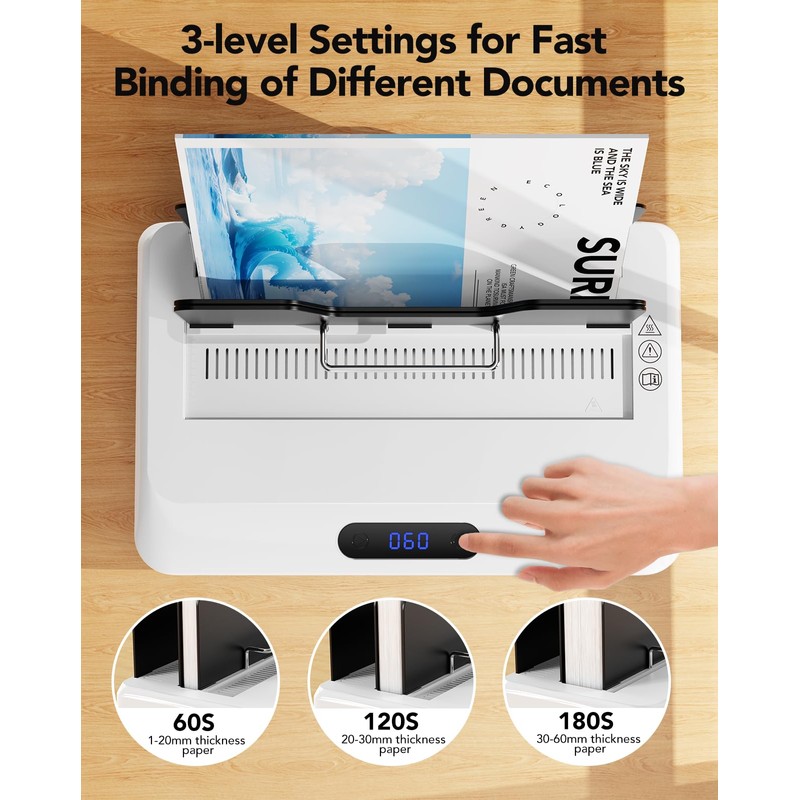 MAKEASY Thermal Binding Machine 500 Sheets Capacity with 10PCS Binding