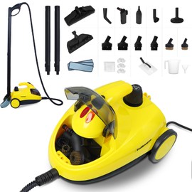 Potlimepan 1500 watt Deep Steam Cleaner with Attachments,Portable Upholstery Steam Cleaner for Home,Tile and Grout Steam Cleaner with on-board Storage (WJ528(NK-0698))