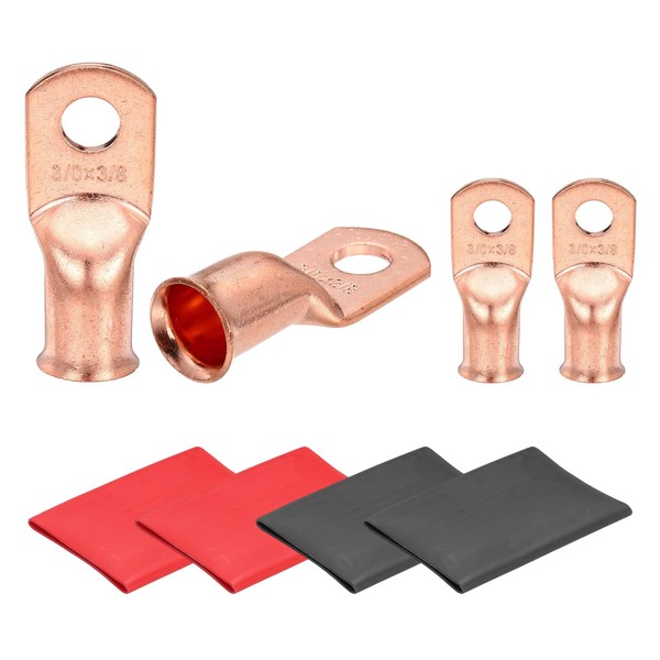 MECCANIXITY 4 Pcs Battery Cable Ends 3/0 AWG 3/8 Inch