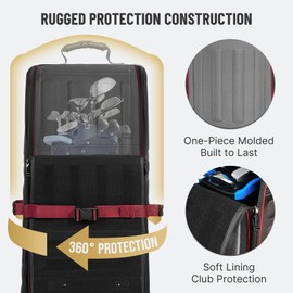 Golf Travel Bag Foldable, 1680D Oxford Fabric Padded Protect Golf Clubs