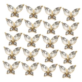 Baluue 20pcs Butterfly Nail Charms Easy to Use Nail Decorations for Stylish Manicure for Parties Events for Women and Girls