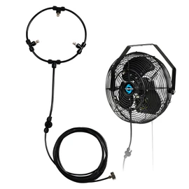 Tornado 7’’ Outdoor Misting Kit for Cooling, Portable Misters System for Outside Patio Fan, 19.6FT Misting Line, Fan Water Mister Spray with Control Valve for Cooling Outdoor Backyard/Porch/Garden