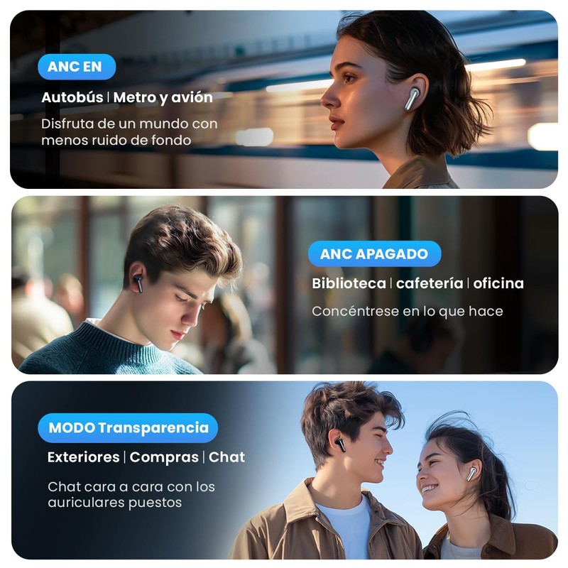 HAYLOU Mori Pro ANC Auriculares In-Ear Inalámbricos, Cancelación Activa de
