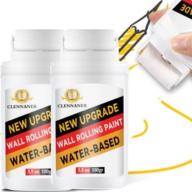 White Paint for Walls, 2 Pack Portable Paint Roller Kit for Effortless Cleaning & Pristine Walls, Small Roller Brush Repair Kit Remove Stains, Scratches, Yellowing, Water-Based, Ready to Use (White)