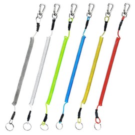 AIMALL 6X Fishing Lanyards Boating Ropes Kayak Secure Pliers Lip Grips Tackle Fish Tool, TPU Coated Safety Lines with Zinc Alloy Lobster Clip, 110cm Max Length